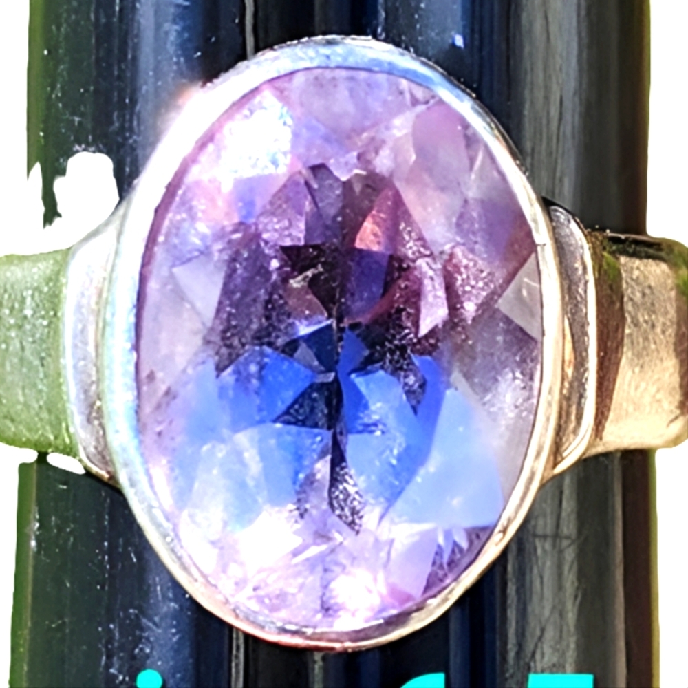 Vintage sterling silver ring with purple stone size 6.5 Fine Jewelry